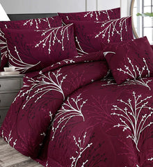 RED DECON KING COMFORTER SET – 7 PCS