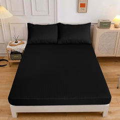LUXURY SOLID STRIPES FITTED SHEET